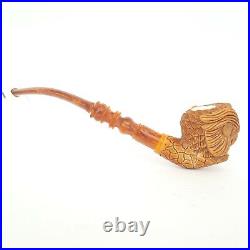 OWL Block Meerschaum Pipe, Carved Turkish Smoking Estate Pipe, AGM487