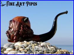 Obelix (Gérard Depardieu) Briar Wood Tobacco Pipe Bust M-936 by Oguz Simsek