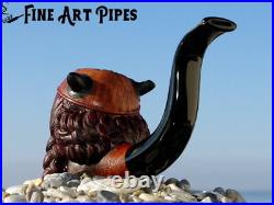 Obelix (Gérard Depardieu) Briar Wood Tobacco Pipe Bust M-936 by Oguz Simsek