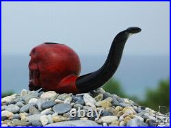 Oguz Simsek Briar Figural Smoking Pipe BIG MOUTH BEAST SKULL bones meerschaum