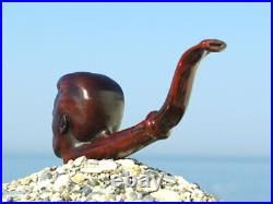 Oguz Simsek Olive Wood Figural Smoking Pipe ARNOLD SCHWARZENEGGER meerschaum