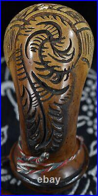 Old Signed meerschaum Smoking Pipe Carved Leaping Rabbit 1811