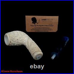 Ornament Block Meerschaum Pipe, AGovem Estate Pipes, Smoking Pipa Pfeife AGM-923