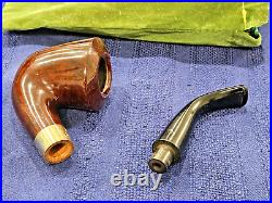 Peterson Claddagh B10 Pipe w Bag Smooth Briar. 925 Band Tobacco Smoking Vtg RARE