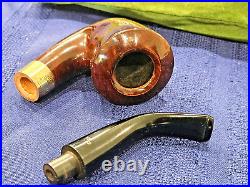 Peterson Claddagh B10 Pipe w Bag Smooth Briar. 925 Band Tobacco Smoking Vtg RARE