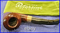 Peterson Claddagh B10 Pipe w Bag Smooth Briar. 925 Band Tobacco Smoking Vtg RARE