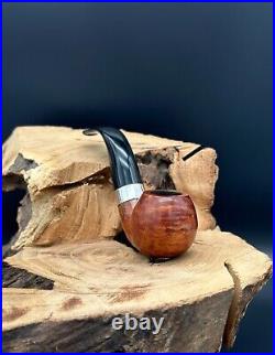 Peterson's Sterling Silver XL02 Smooth Finish Bent Apple Smoking Pipe