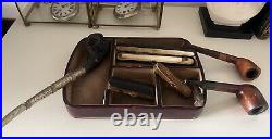 Pipe, Filters, Reeds With Cases By Skin, Pipe Cleaner 6 Pieces Collectibles Vintage