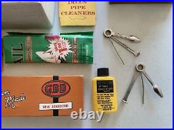 Pipe Tobacco Smoking Accessories Lot Case Cleaners Estate GBD Stand Collection