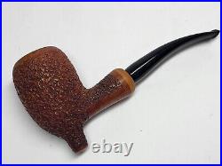 Rare MASTRO DE PAJA with Foot Pesaro OB Rusticated Hand Made Smoking Pipe with Box