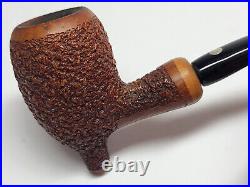 Rare MASTRO DE PAJA with Foot Pesaro OB Rusticated Hand Made Smoking Pipe with Box