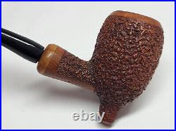 Rare MASTRO DE PAJA with Foot Pesaro OB Rusticated Hand Made Smoking Pipe with Box