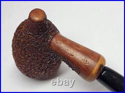 Rare MASTRO DE PAJA with Foot Pesaro OB Rusticated Hand Made Smoking Pipe with Box