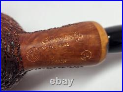 Rare MASTRO DE PAJA with Foot Pesaro OB Rusticated Hand Made Smoking Pipe with Box