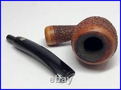 Rare MASTRO DE PAJA with Foot Pesaro OB Rusticated Hand Made Smoking Pipe with Box