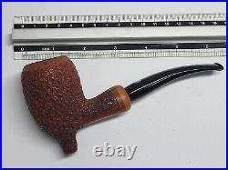 Rare MASTRO DE PAJA with Foot Pesaro OB Rusticated Hand Made Smoking Pipe with Box