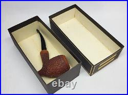 Rare MASTRO DE PAJA with Foot Pesaro OB Rusticated Hand Made Smoking Pipe with Box