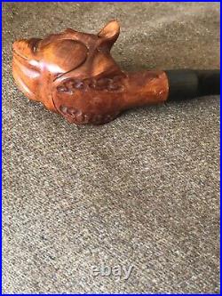 Rare Marxman USA Hand Carved Dog Smoking Estate Pipe