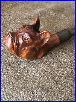 Rare Marxman USA Hand Carved Dog Smoking Estate Pipe