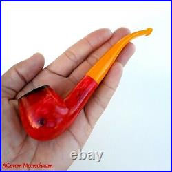 Red Apple Meerschaum Pipe, Carved Pipe, Tobacco Smoking Pipa, Estate Pipe, AGM756