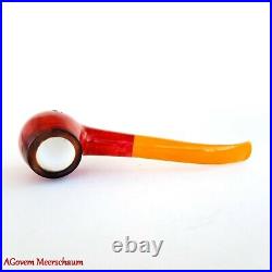 Red Apple Meerschaum Pipe, Carved Pipe, Tobacco Smoking Pipa, Estate Pipe, AGM756