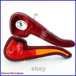 Red Apple Meerschaum Pipe, Carved Pipe, Tobacco Smoking Pipa, Estate Pipe, AGM756