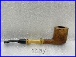 Robert Vacher Bamboo Shank Smooth Grain Smoking Tobacco Pipe Stamped 4/02