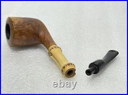 Robert Vacher Bamboo Shank Smooth Grain Smoking Tobacco Pipe Stamped 4/02