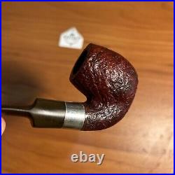 Savinelli, Silver, #614, Rusticated Billiard, Silver Band, Vintage Estate Pipe