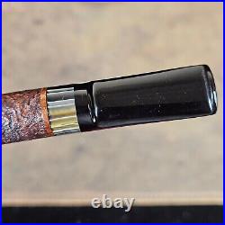 Sean Reum Sandblasted Lovat with Striped Acrylic Accent Tobacco Smoking Pipe