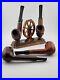 Set-of-4-Vintage-Wally-Frank-Wood-Smoking-Pipes-W-Brass-2-Pipe-Ship-Wheel-Holder-01-meeb