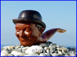 Stan Laurel Briar Wood Portrait Tobacco Smoking Pipe Bust Hollywood Oguz Simsek