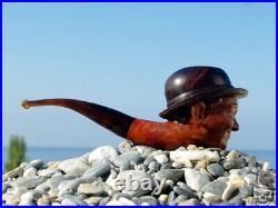 Stan Laurel Briar Wood Portrait Tobacco Smoking Pipe Bust Hollywood Oguz Simsek