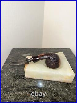 Stanwell 86 Half Sandblasted Finish Dublin Shaped Smoking Pipe With marble Stand