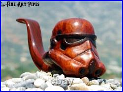 Stormtrooper Helmet Briar Wood Tobacco Pipe Bust M-075d by Oguz Simsek