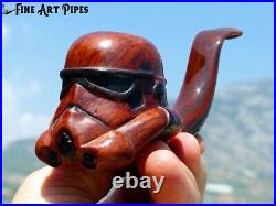 Stormtrooper Helmet Briar Wood Tobacco Pipe Bust M-075d by Oguz Simsek