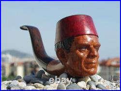 The Mummy Boris Kalkhoff Briar Wood Tobacco Smoking Pipe Bust by Oguz Simsek