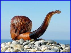 Thomas Alva Edison Briar Wood Portrait Tobacco Smoking Pipe Bust by Oguz Simsek