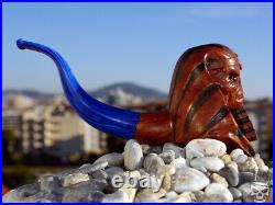 Tobacco Briar Wood Smoking Pipe Bust of Eddie Pharaoh Iron Maiden by Oguz Simsek