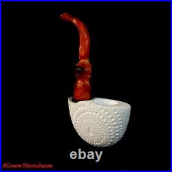 VEST POCKET Block Meerschaum Pipe, Smoking Tobacco Estate Pocket Pipe AGM-879