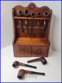 VTG 8 Briar Wood Tobacco Smoking Pipes Various Brands/Unbrands USED withStand