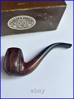 VTG Charles B. Perkins Imported Briar Wood Pipe Made In Italy NOS Never Smoked