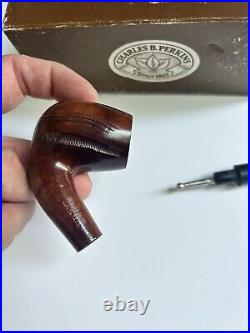 VTG Charles B. Perkins Imported Briar Wood Pipe Made In Italy NOS Never Smoked