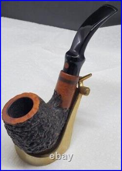 VTG Estate Pipe Velani Caprice Rusticated Bent Dublin (75) Tobacco Smoking Pipe