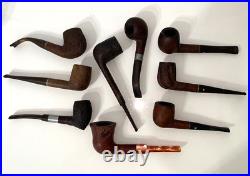 VTG Tobacco Smoking Pipes, Wood Caddy Stand London Grabow Kaywoodie Lot of 9 JCS