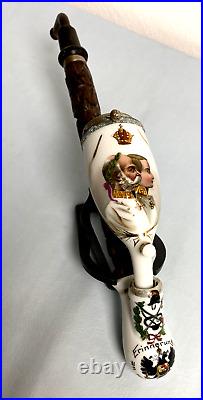 Very Rare Wood & Porcelain Pipe Jubilee 1848-1898 Kaiser Austria Franz Josef