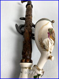 Very Rare Wood & Porcelain Pipe Jubilee 1848-1898 Kaiser Austria Franz Josef