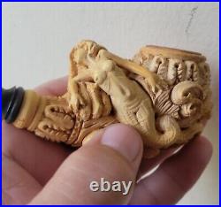 Vintage 1990 Eyup Sabri MERMAID Meerschaum Tobacco Pipe SIGNED & DATED