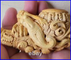 Vintage 1990 Eyup Sabri MERMAID Meerschaum Tobacco Pipe SIGNED & DATED