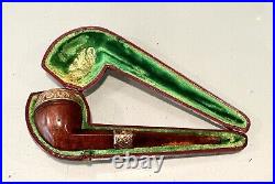 Vintage Antique England FEC Friederick Edwards Co Wood Gold Tobacco Smoking Pipe